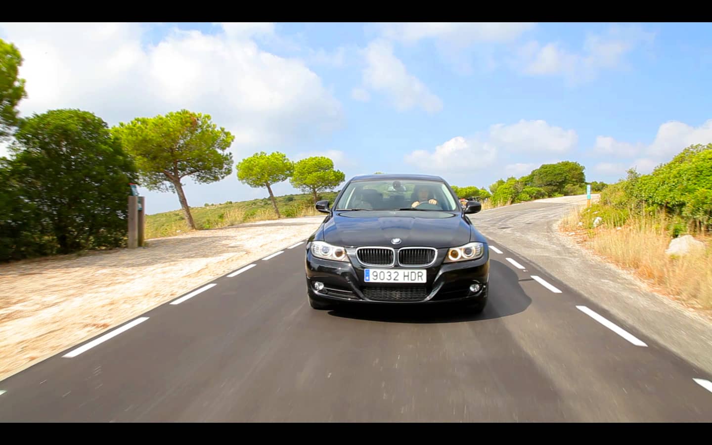 black car on the road front view, corporative video production