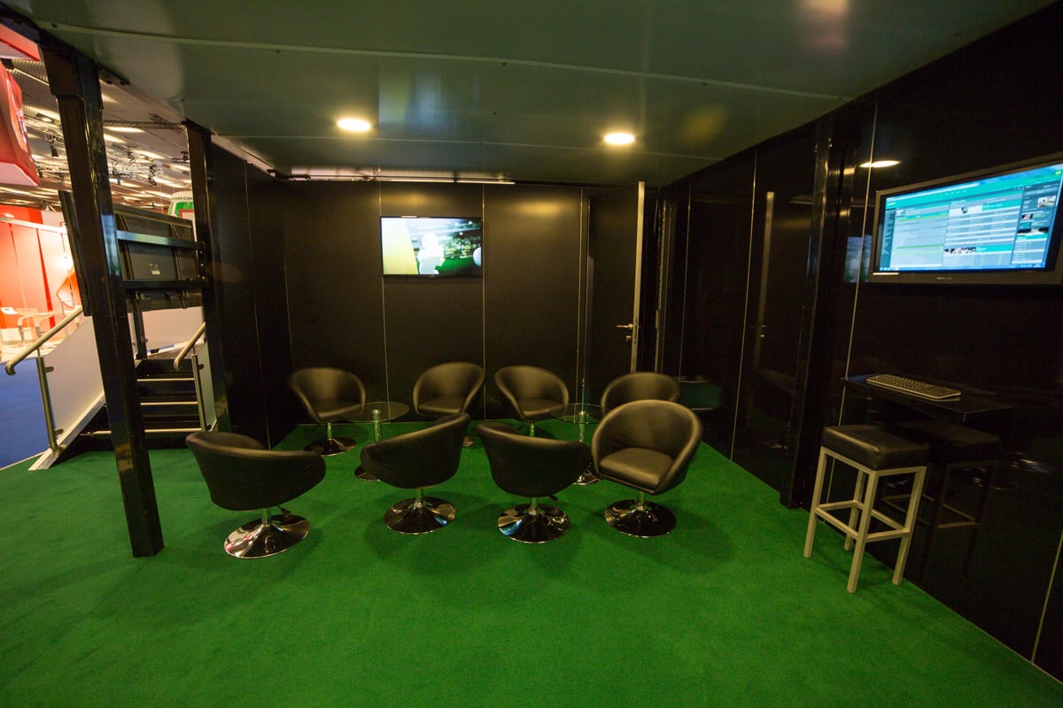 Black chairs at a stand, iGaming 2014, Photography Services Barcelona
