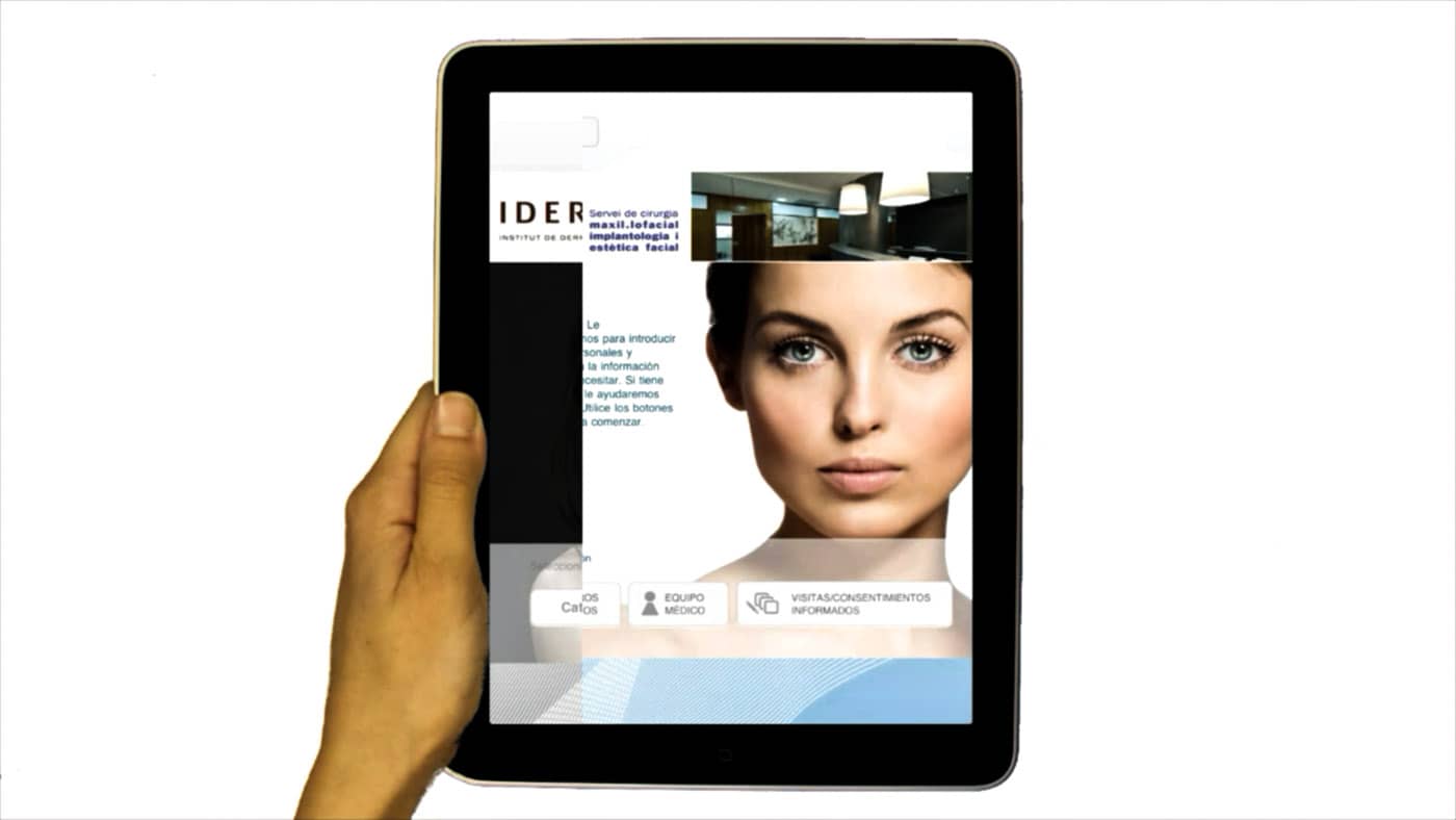 Captura de pantalla de un sitio web en un iPad, Productora audiovisual Barcelona