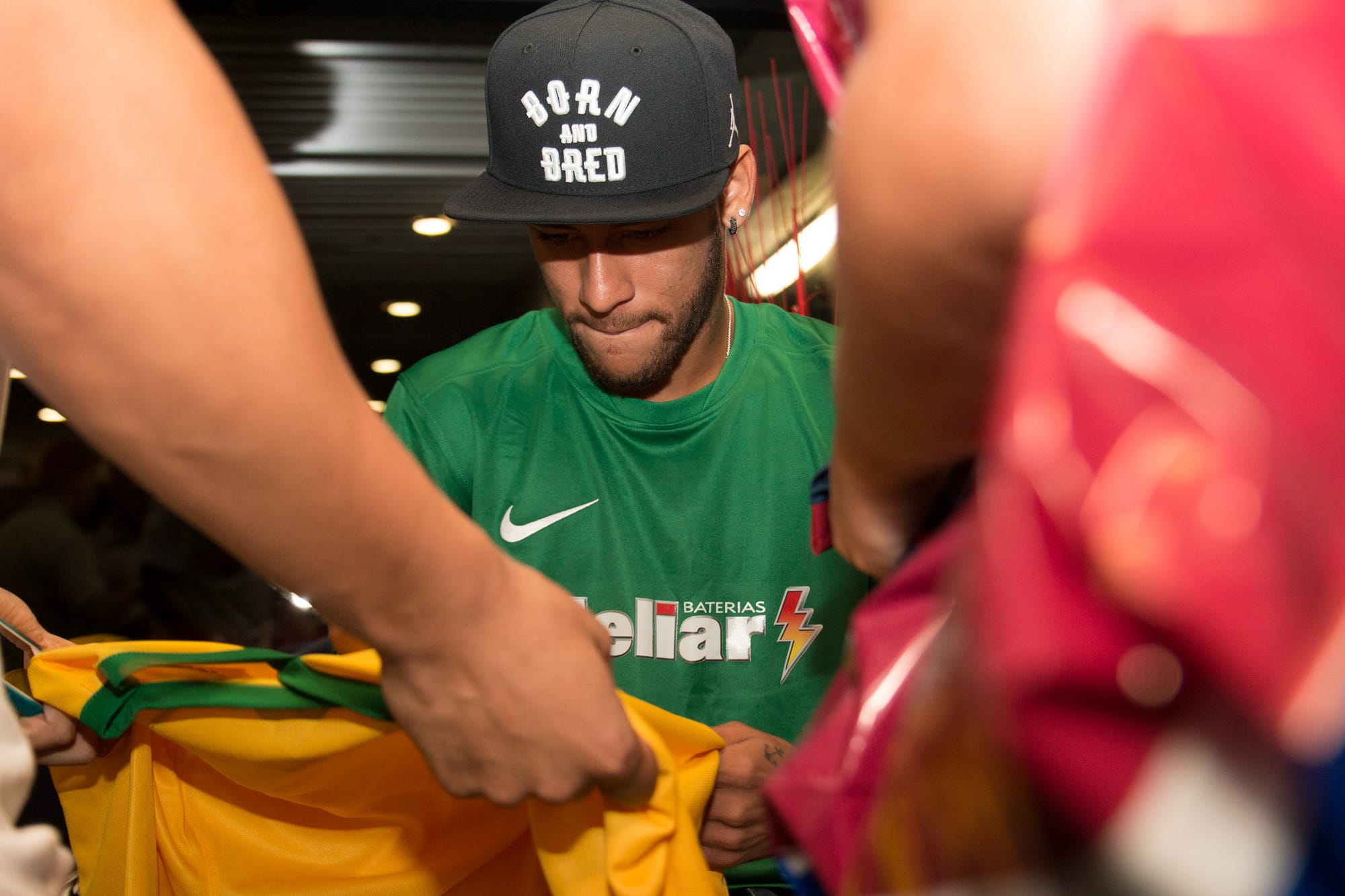 neymar a famous football player is giving autograms for fans photo taken for event video production company barcelona