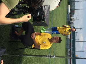 Neymar during interview shooting, behind the scenes