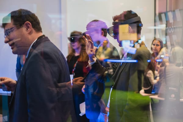 Group of people using 3D Virtual Reality Headset